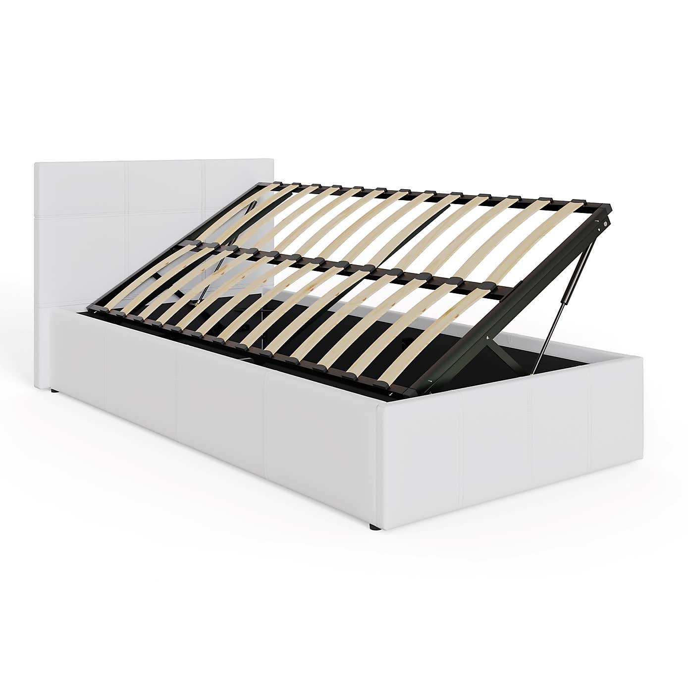 Side Lift Ottoman Bed Frame, Faux Leather