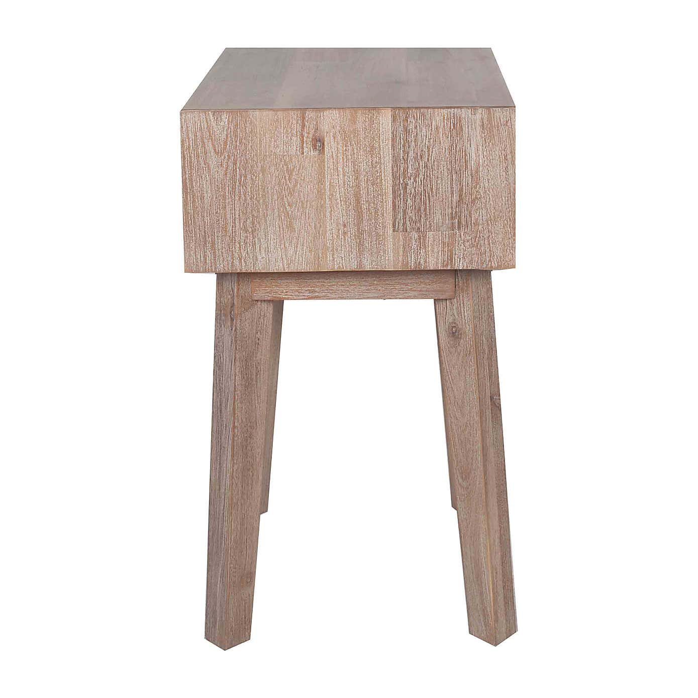 Pacific Kalmar 1 Drawer Slim Bedside Table, Natural Acacia
