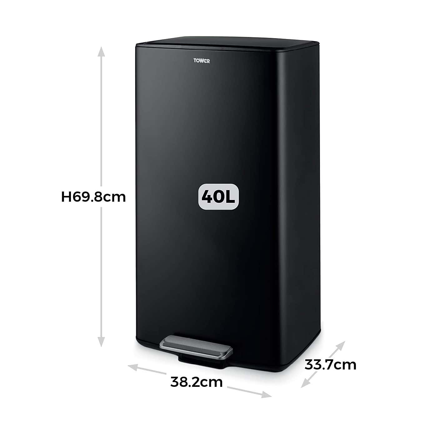 Tower 40L Rectangular Pedal Bin