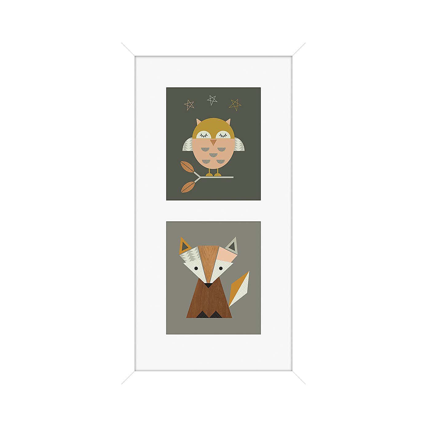 The Art Group Owl & Fox Framed Print