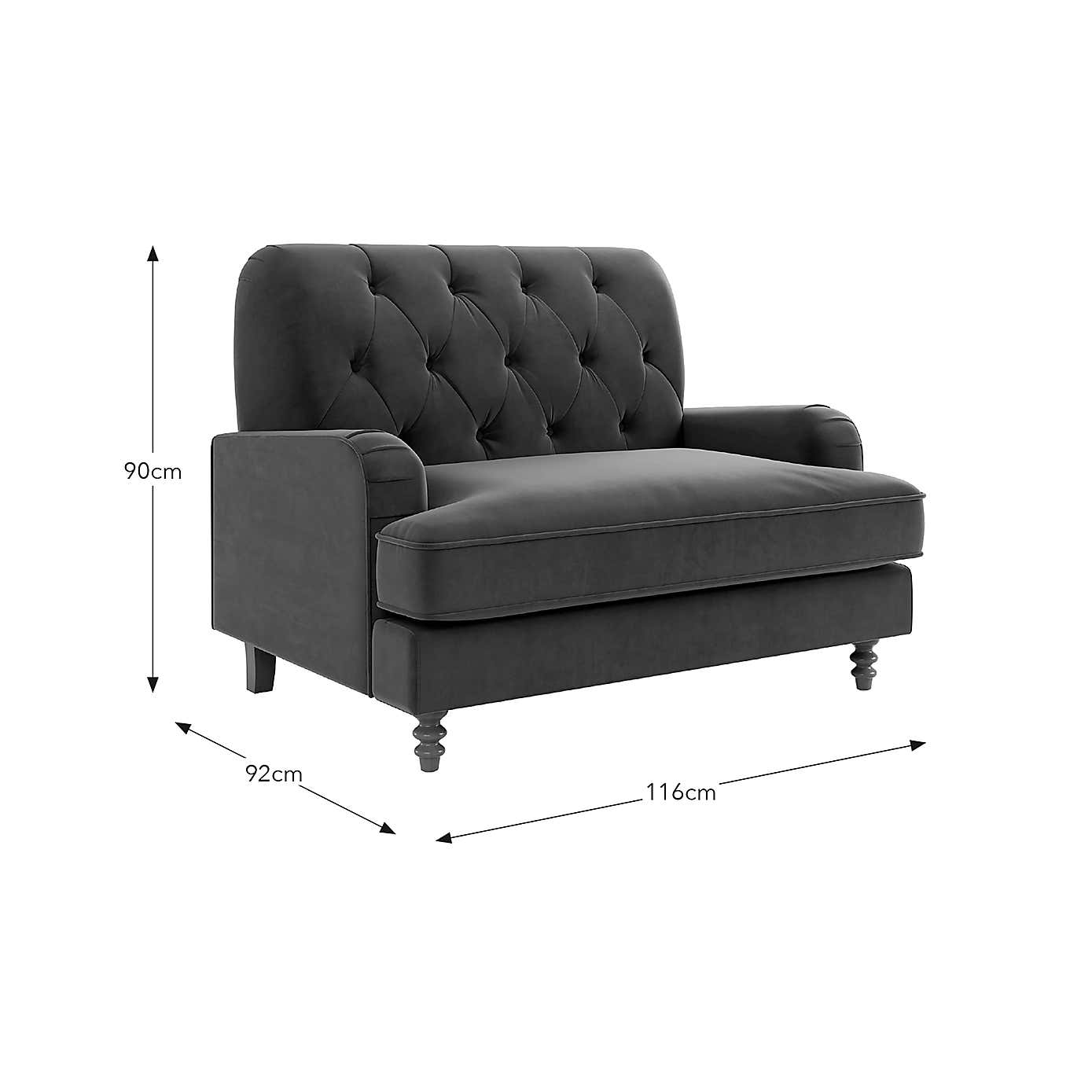 Beatrice Buttoned Velvet Snuggle Chair