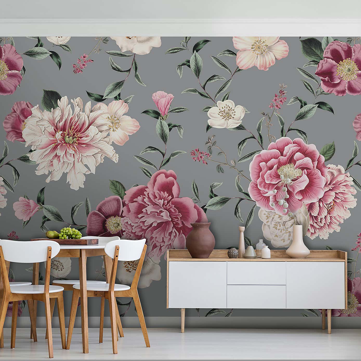 Vintage Floral Natural Mural