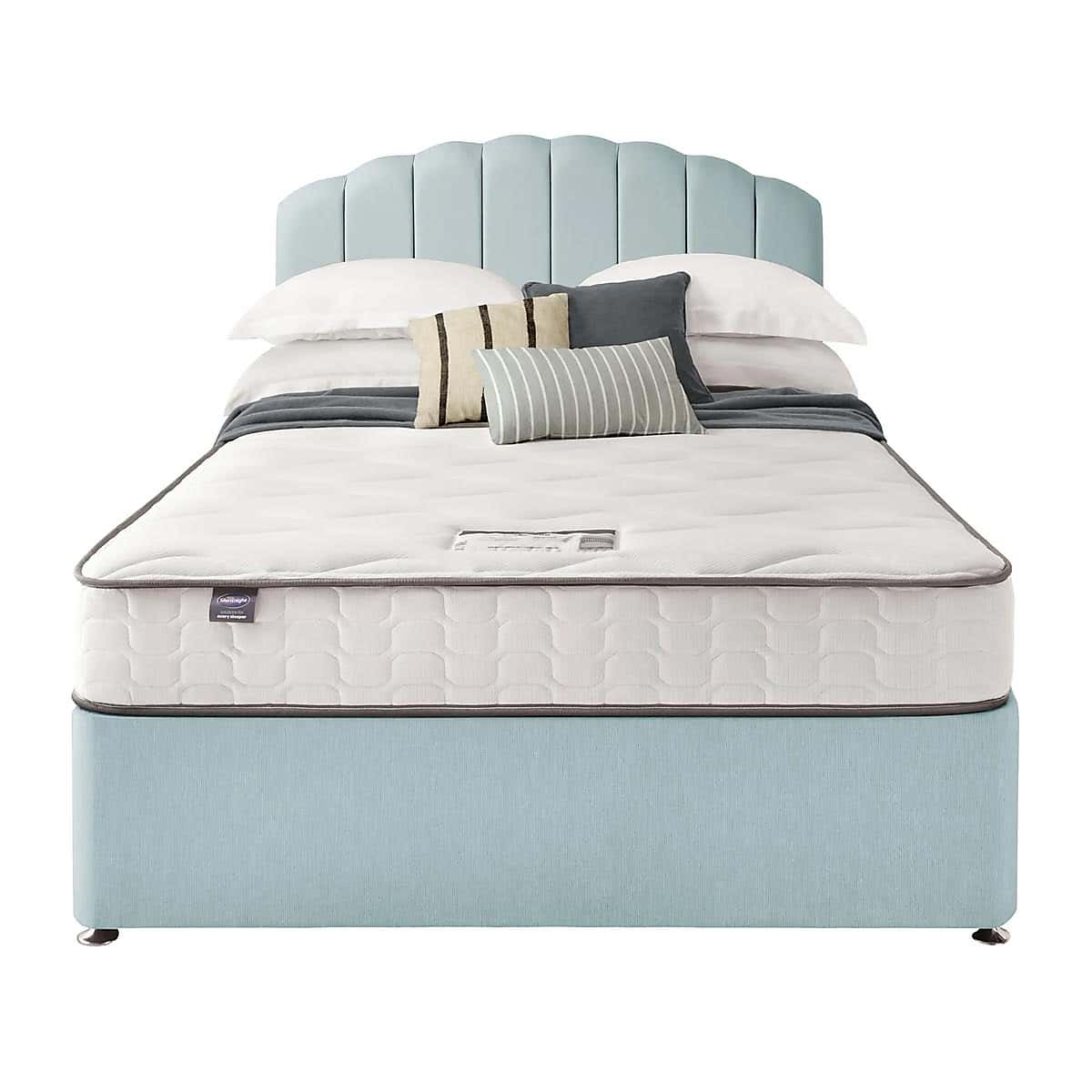 Silentnight 2 Drawer Divan Bed With Fabric Merlin Headboard
