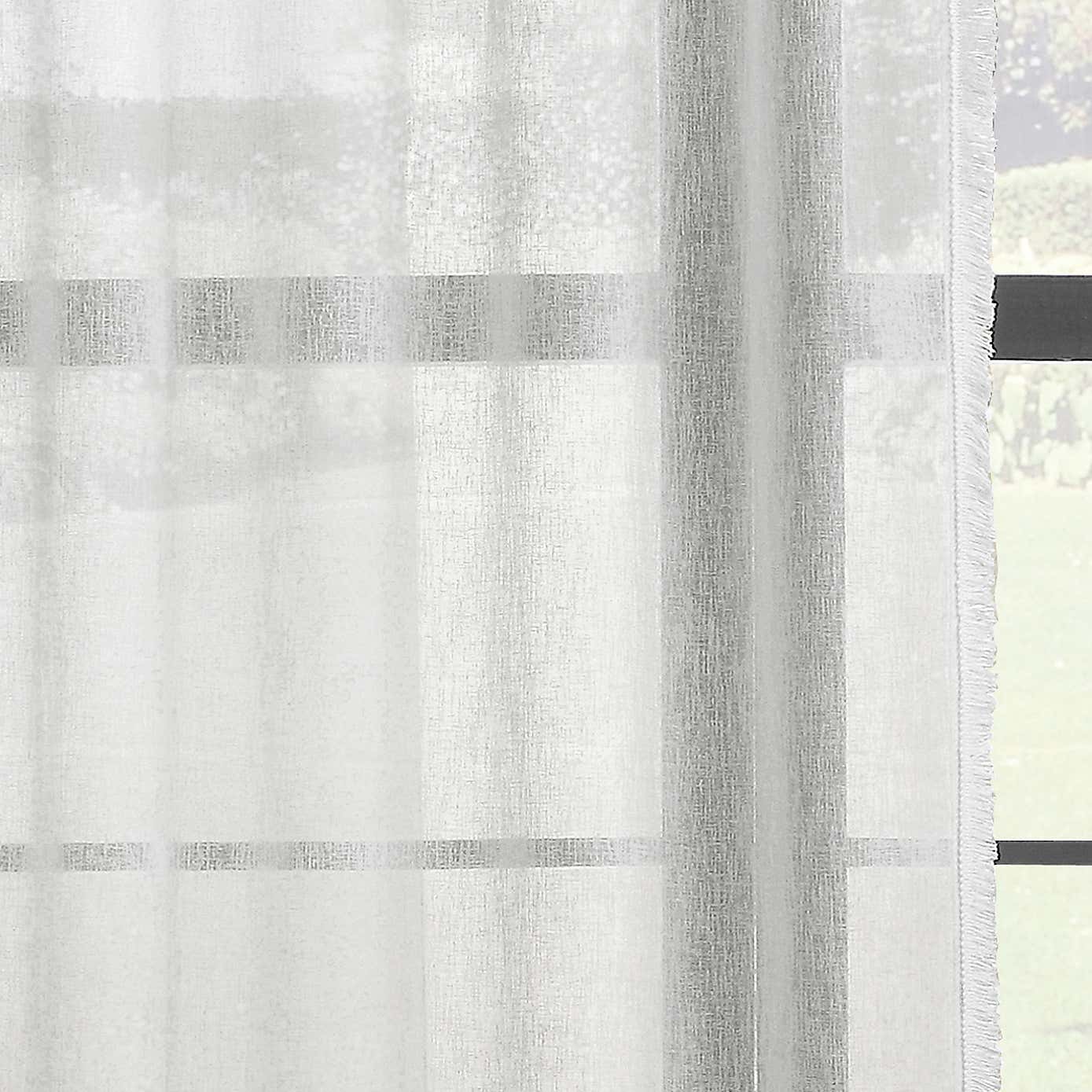 Textured Tassel Slot Top Single Voile Panel