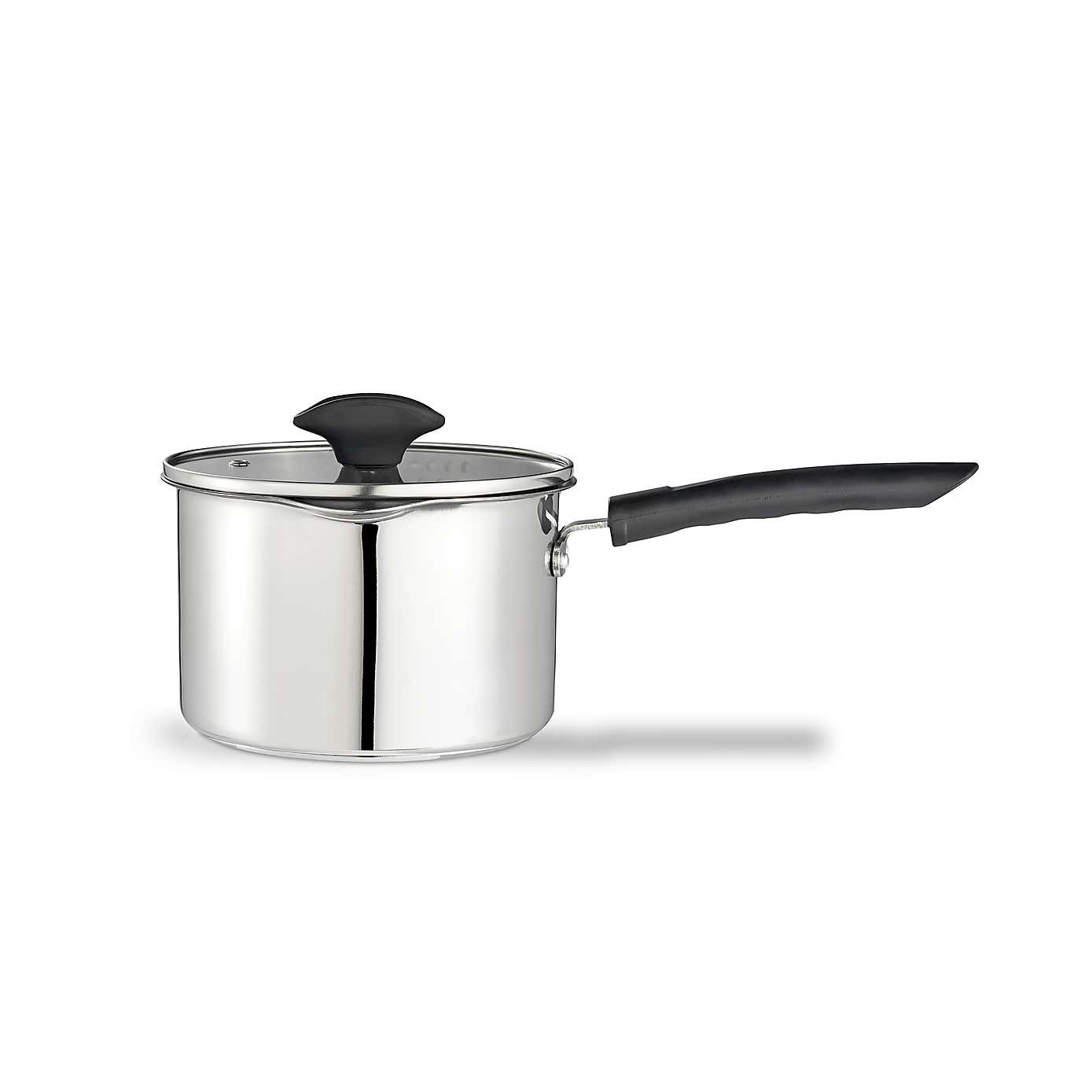 Stainless Steel Covered Saucepan, 20cm