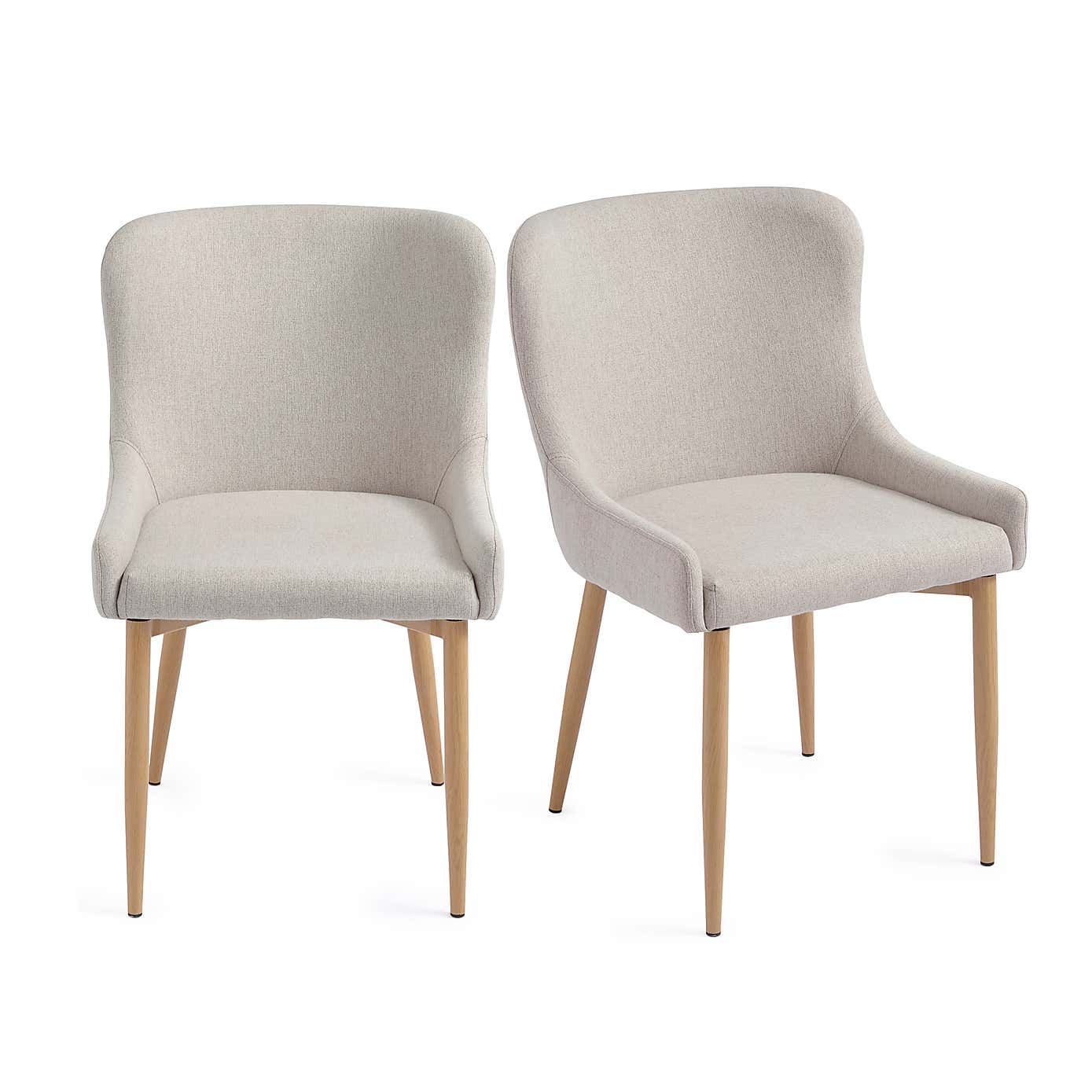 Montreal Set of 2 Dining Chairs, Natural Fabric