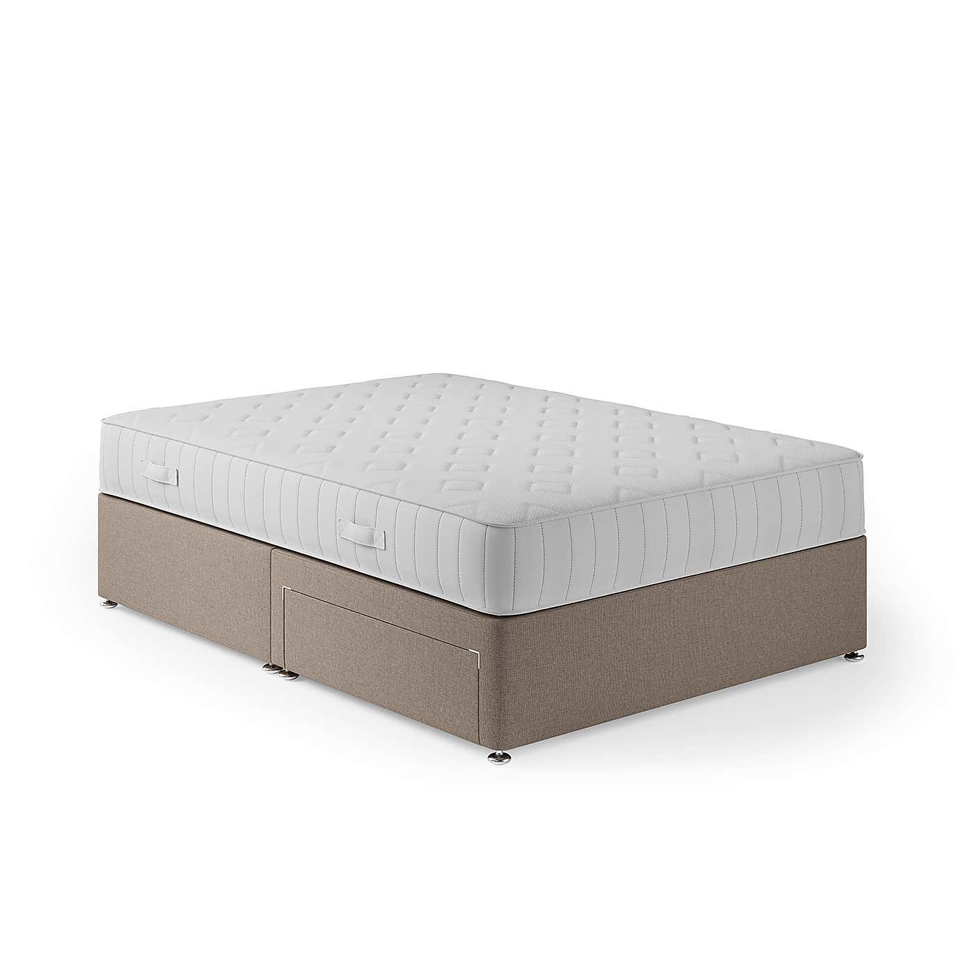 Fogarty 1000 Memory Mattress Divan Set, Faux Linen