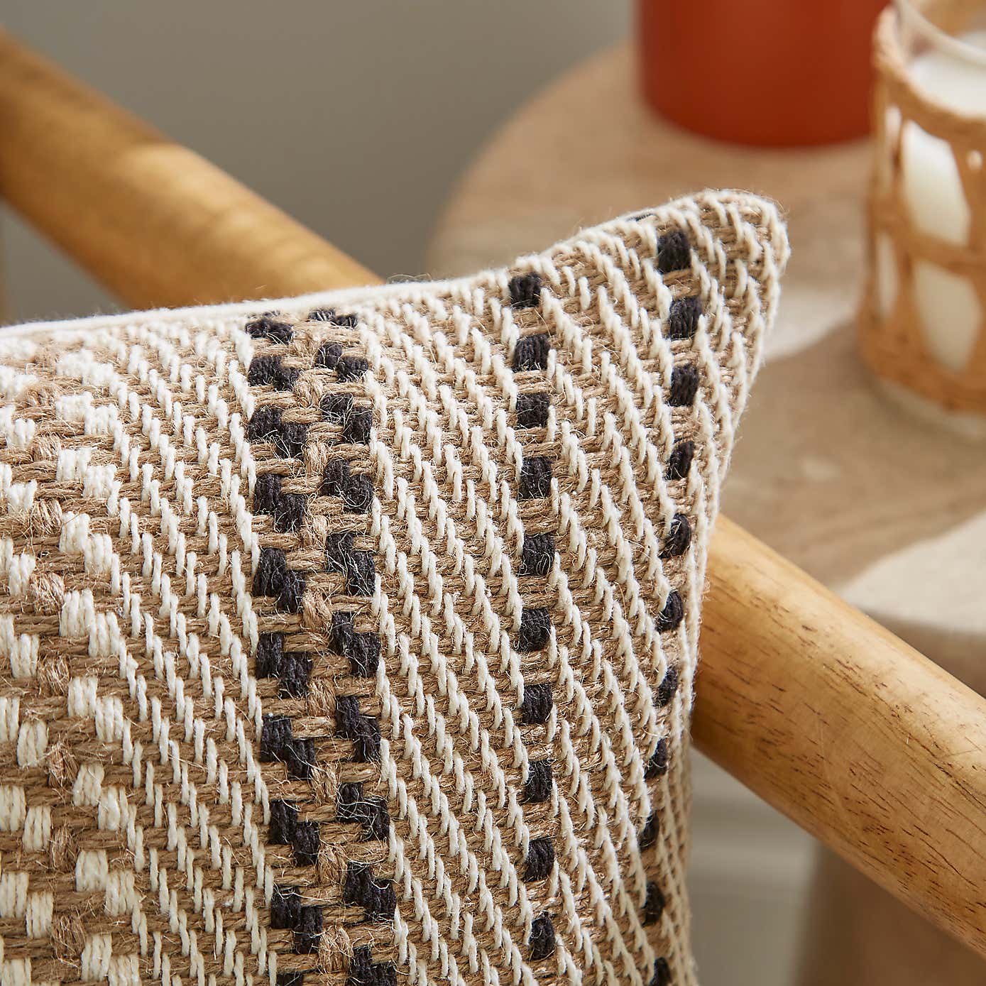 Jute Natural Stripe Rectangle Cushion