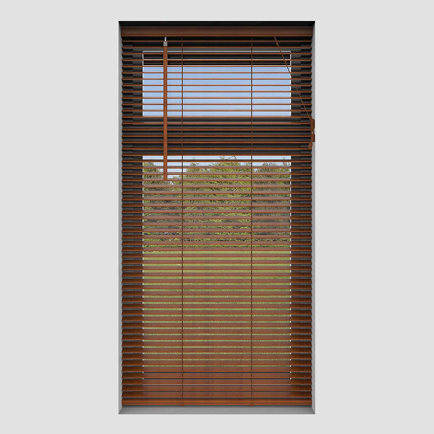 Hardwood Teak 25mm Slats Venetian Blind