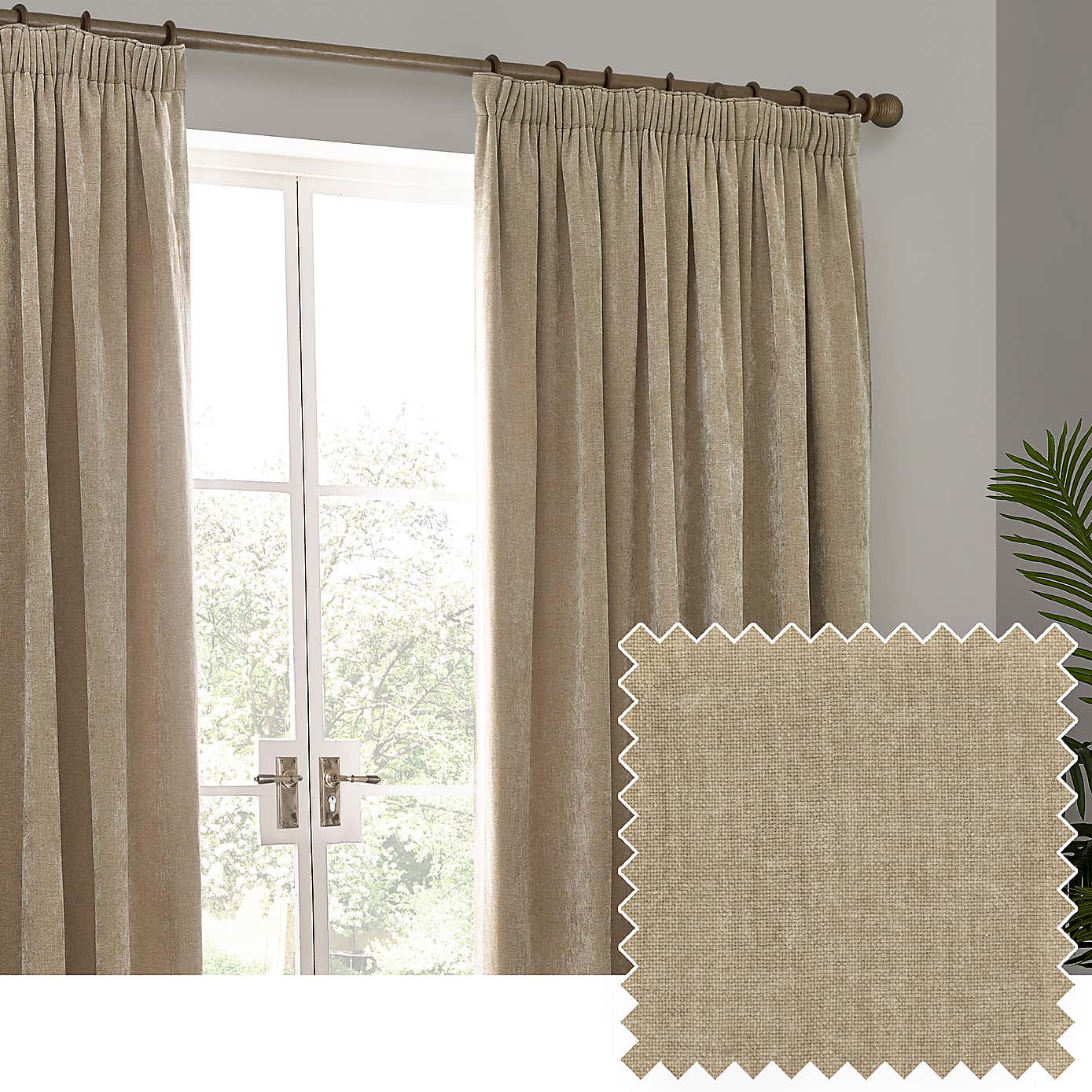 Yard Heavy Chenille Pencil Pleat Curtains