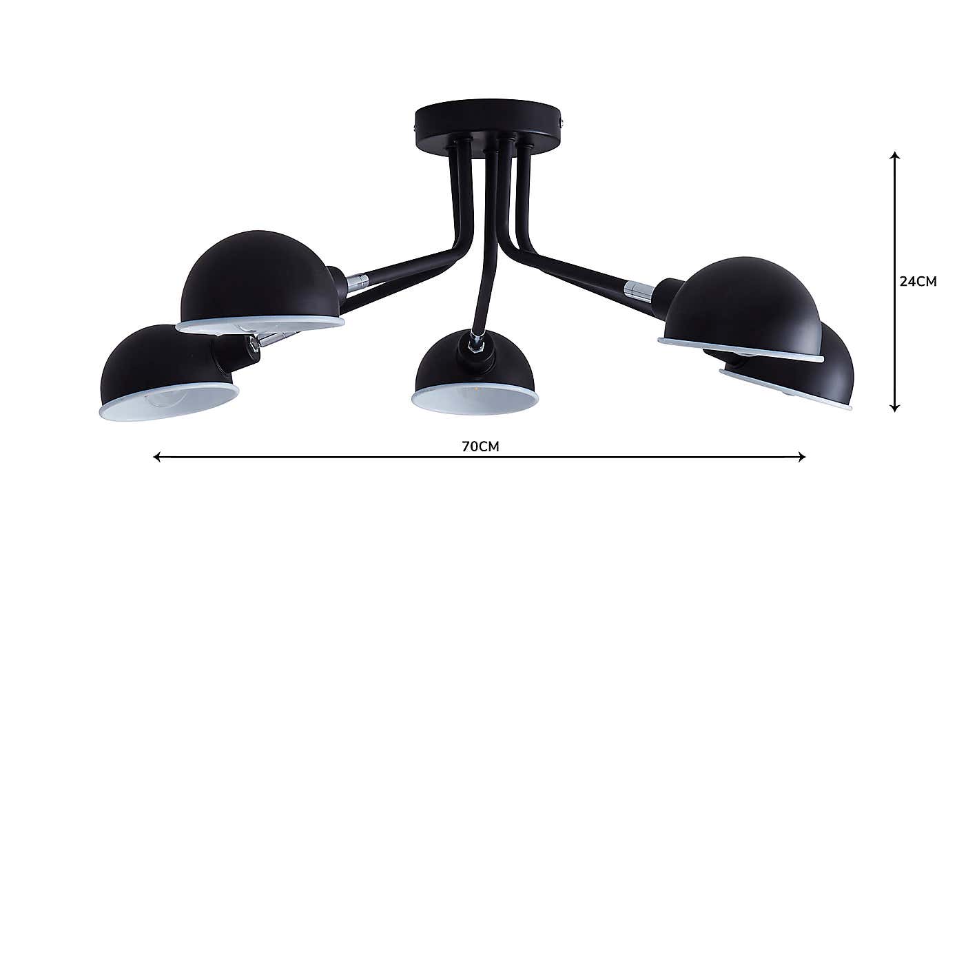 Borr 5 Light Black Ceiling Fitting