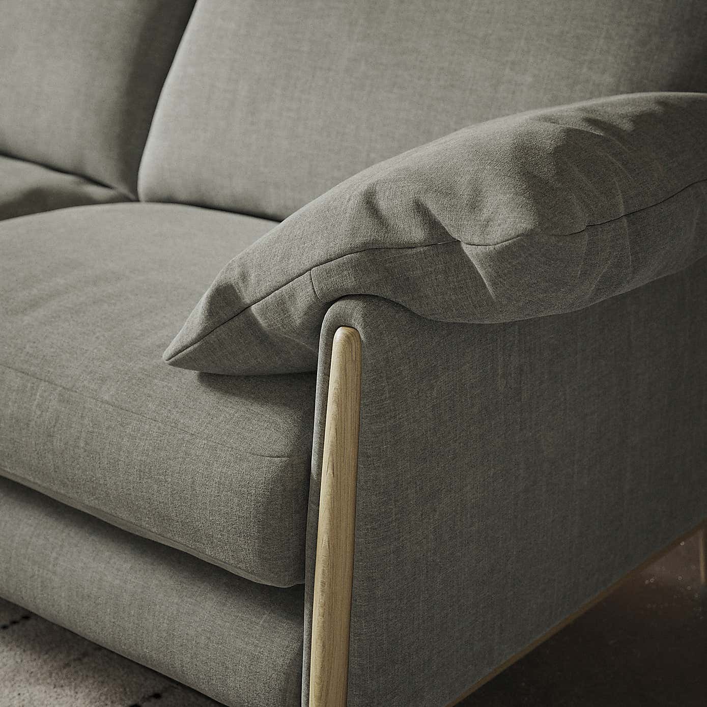 Hector Tonal Plush Chenille 4 Seater Sofa