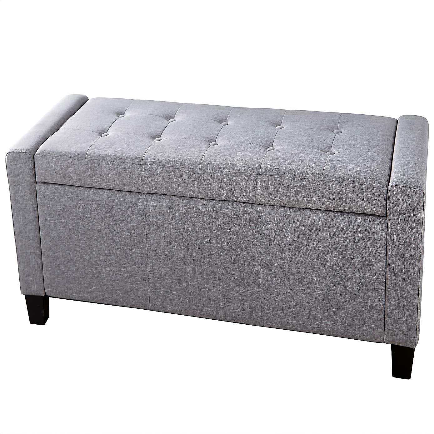 Verona Upholstered Ottoman in Grey