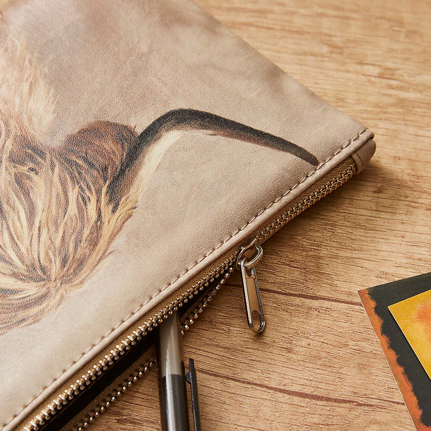 Waters & Noble Flat Pencil Case Design Highland Cow