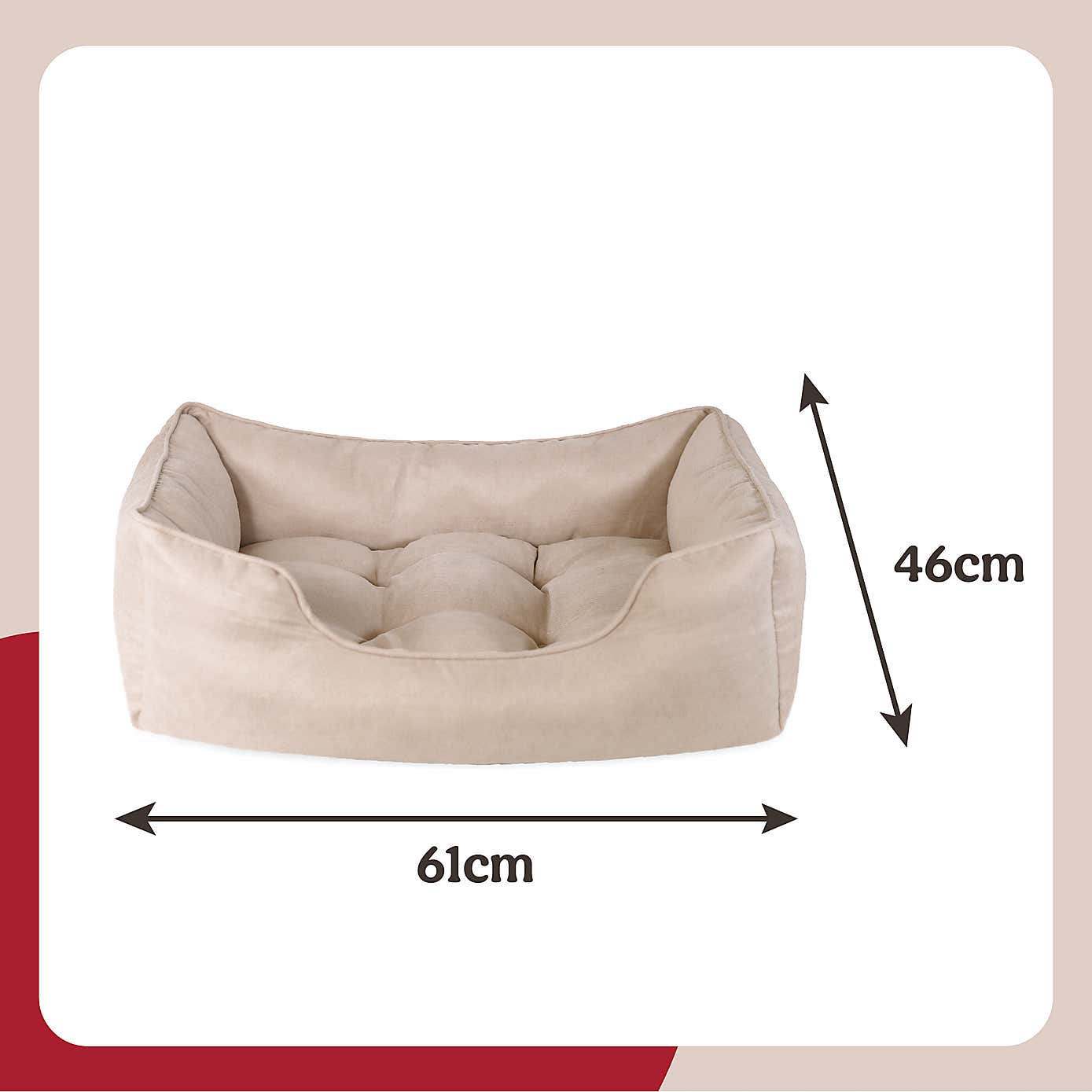 Rosewood Twill Box Pet Bed