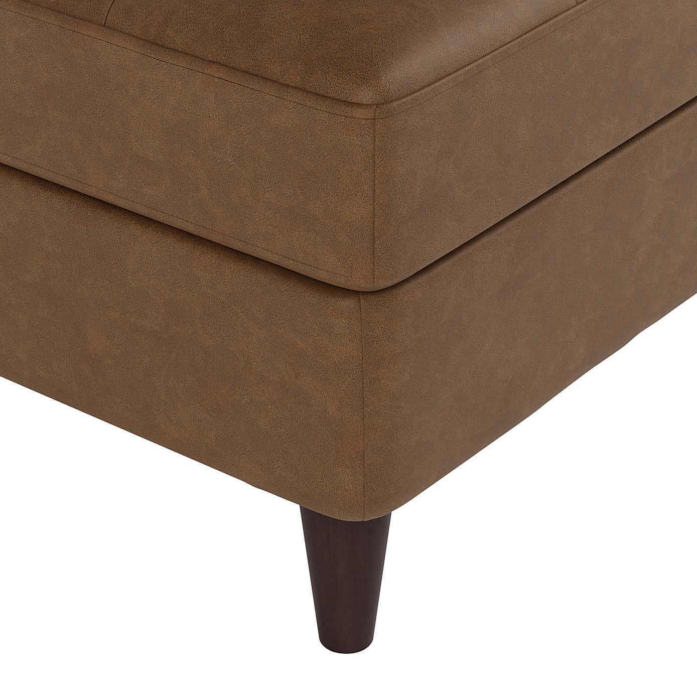 Zoe Mocha Faux Leather Storage Footstool