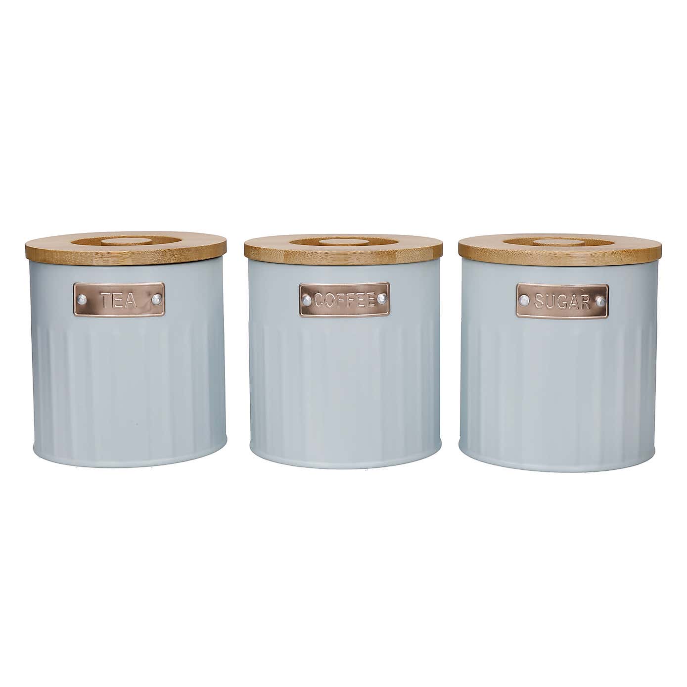 Airtight Metal Coffee Sugar and Tea Canisters