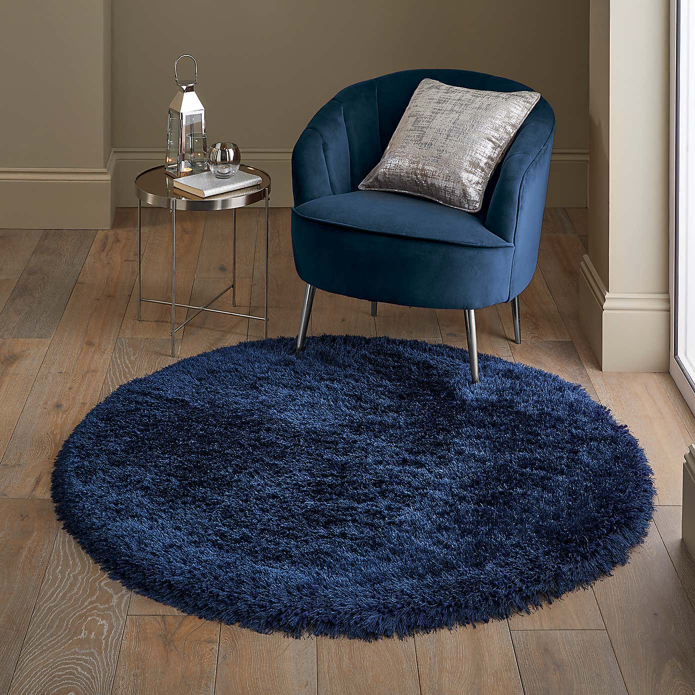 Jewel Shaggy Round Rug