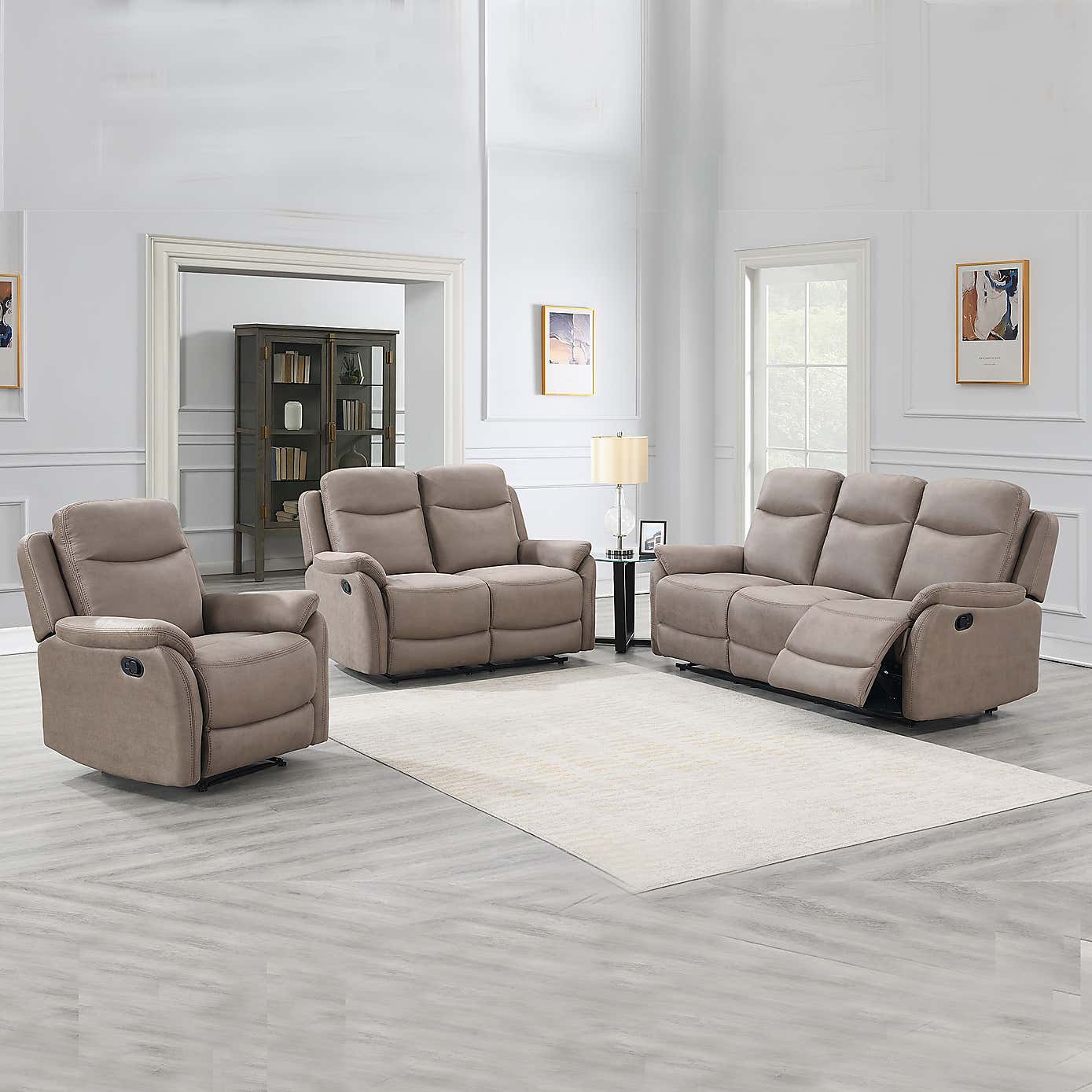 Evan Faux Suede Manual Recliner Armchair