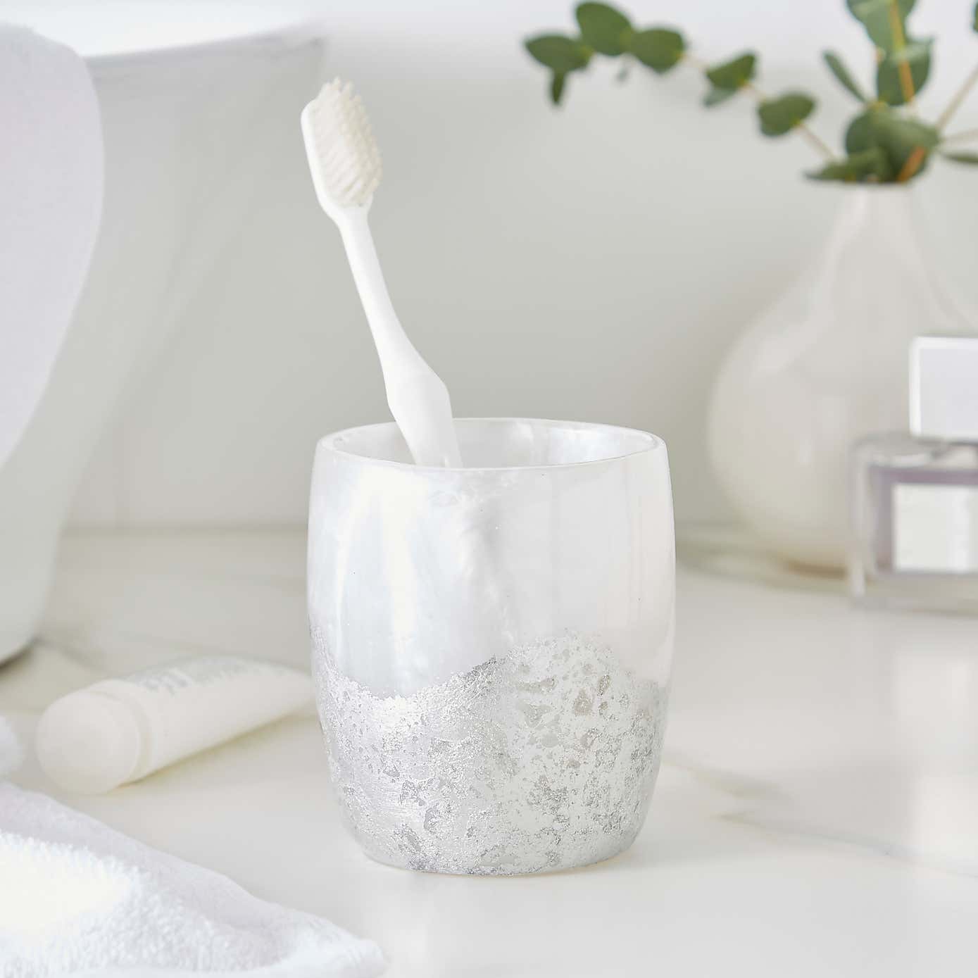 Glam Crackle Bathroom Accessories Set