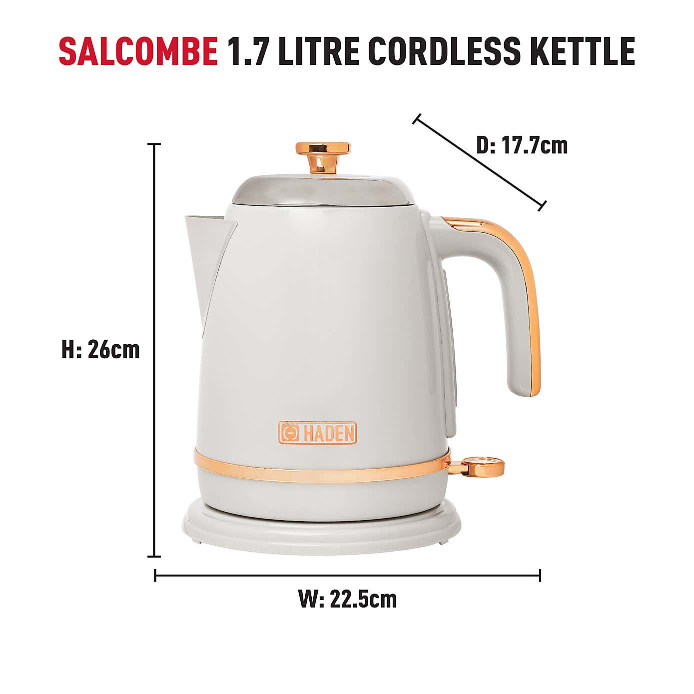 Haden Salcombe Grey Kettle