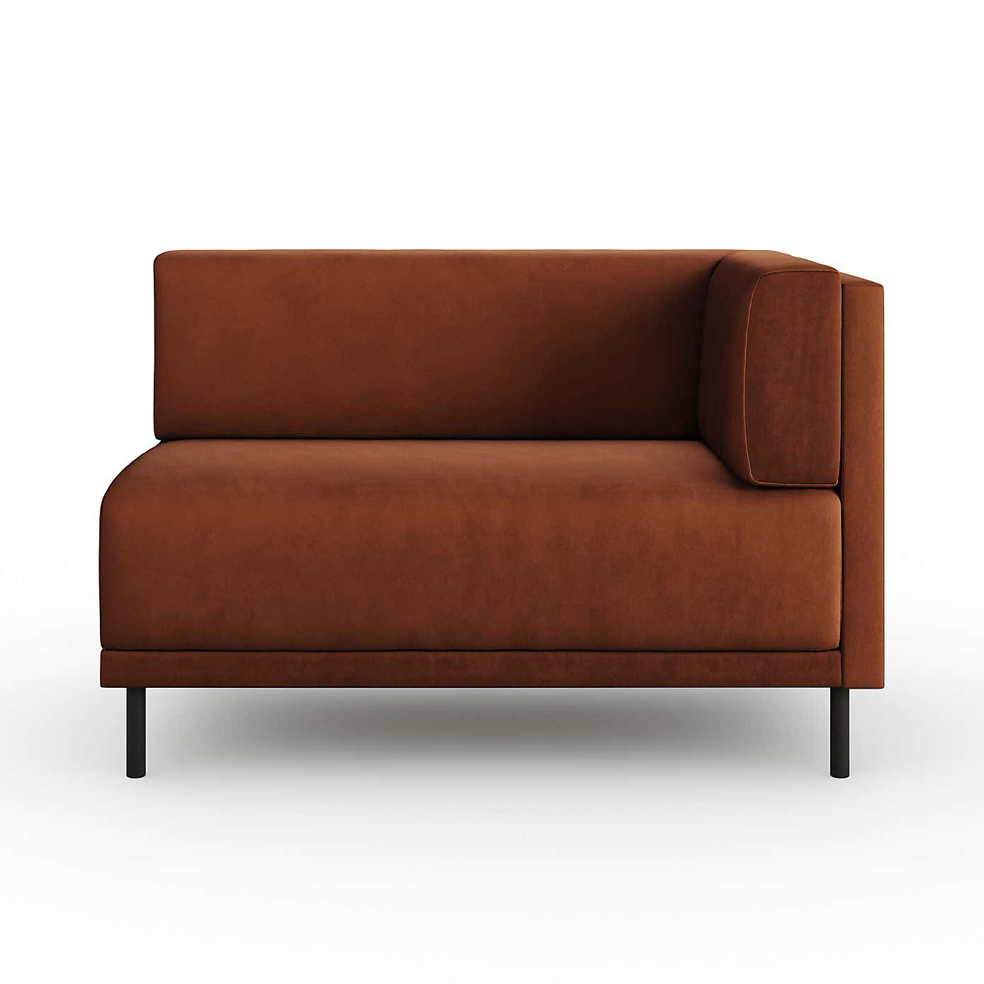 Mae Corner Dining Bench, Matte Plush Velvet