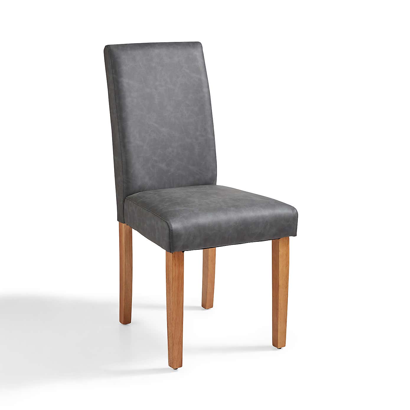 Hugo Set of 2 Dining Chairs, Distressed Faux Leather