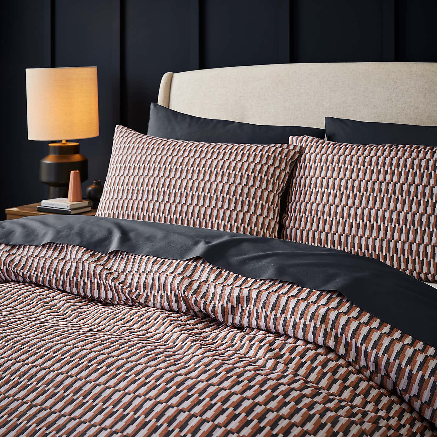 Nils Geometric 144 Thread Count Duvet Cover & Pillowcase Set