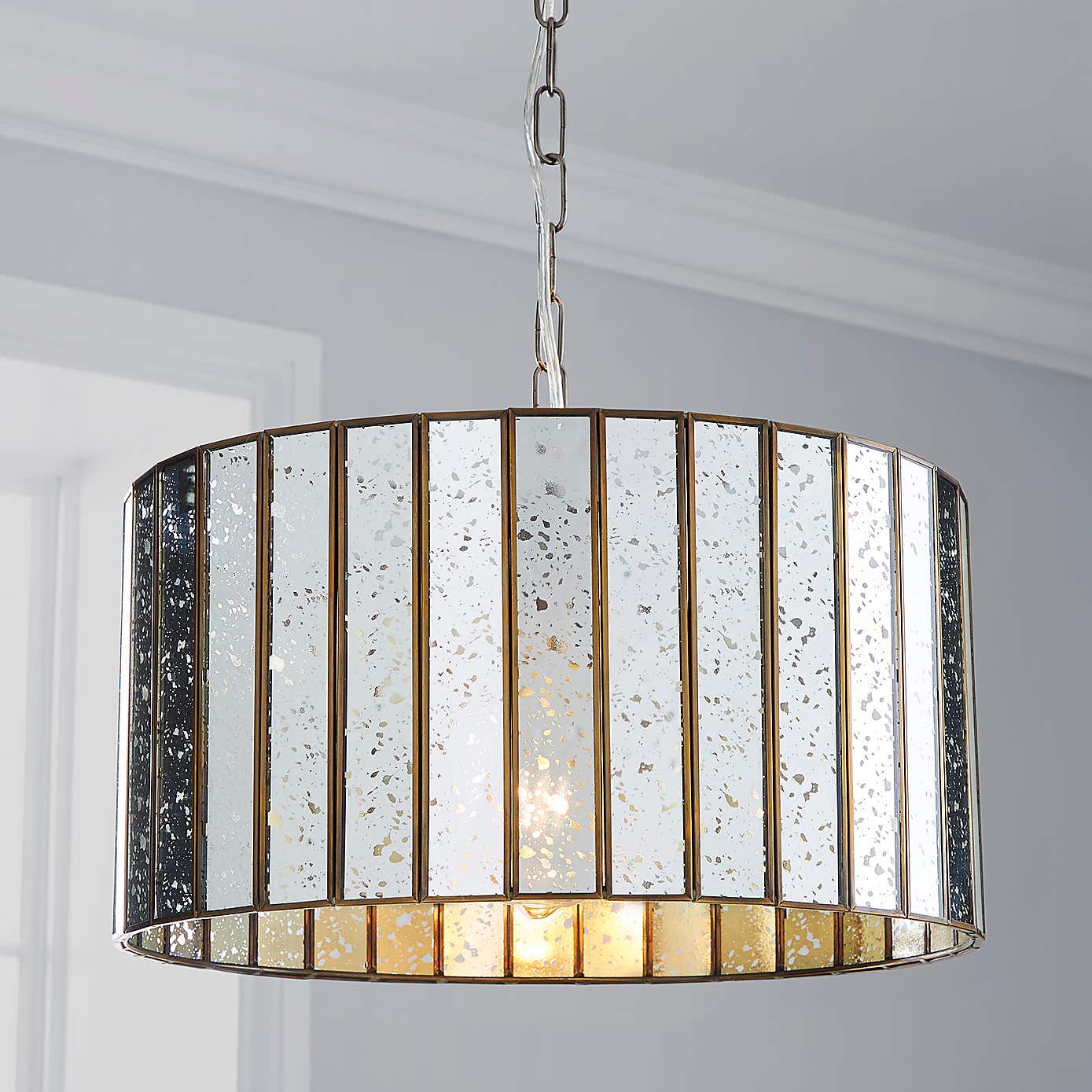 Seraphina 1 Light Mercury Glass Pendant Ceiling Fitting