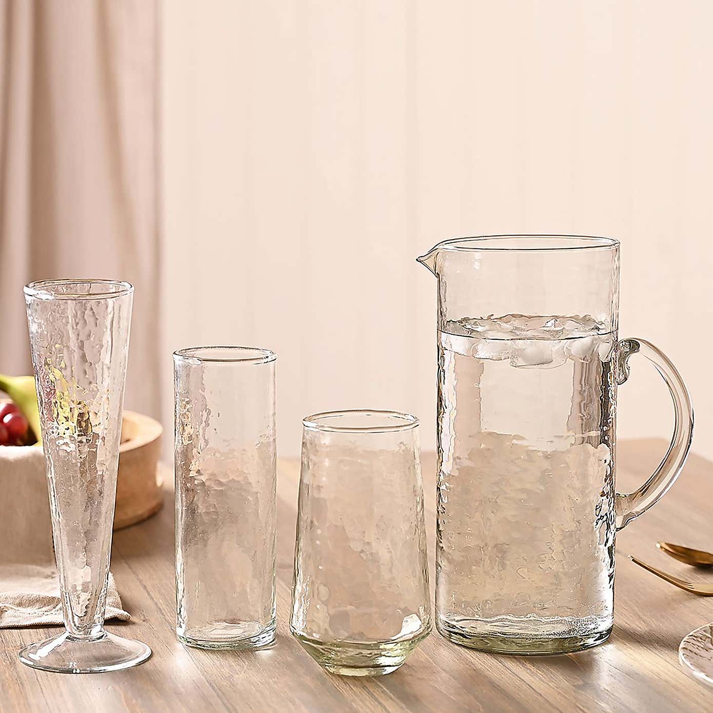 Hestia Set of 4 Hammered Highball Glasses