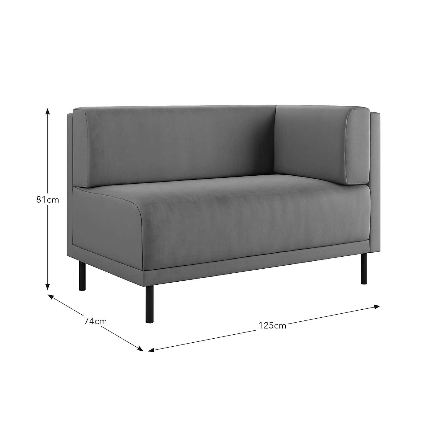 Mae Corner Dining Bench, Matte Plush Velvet
