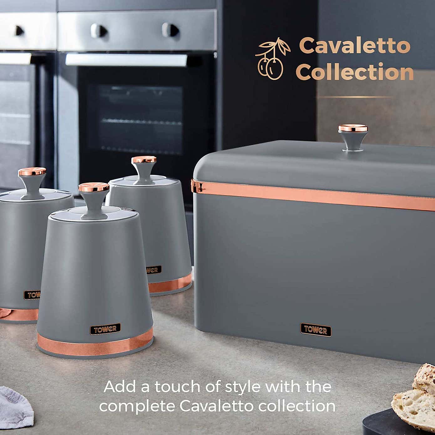 Tower Set of 3 Cavaletto Canisters