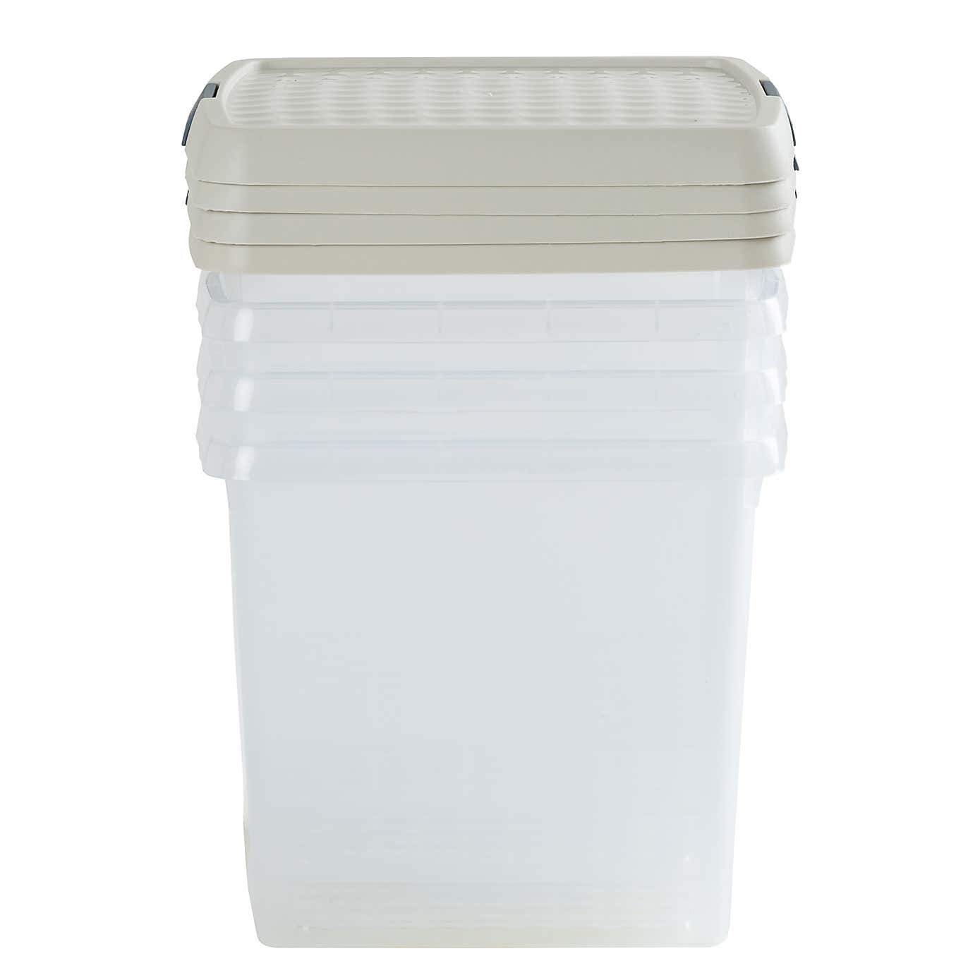 Wham Clip Pack of 4 Square Storage Boxes With Lids