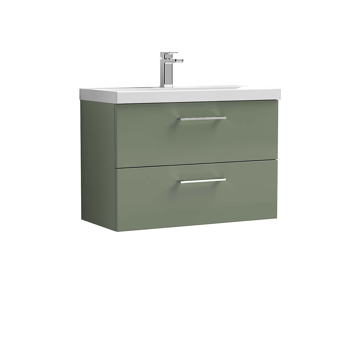 Arno Wall Mounted 2 Drawer Vanity Unit with Basin