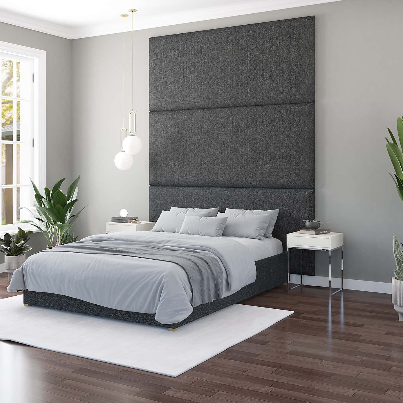 Hanging Wall Panel Dual Mount Saxon Twill Headboard