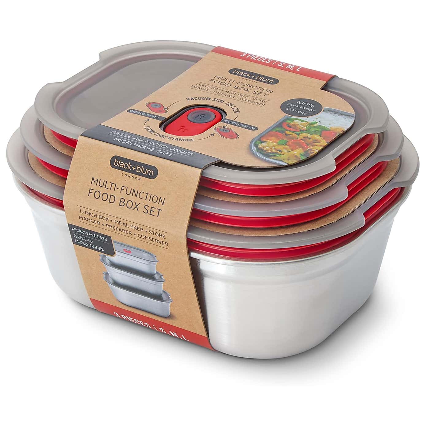 Black and Blum Microwaveable Steel Meal Prep Boxes