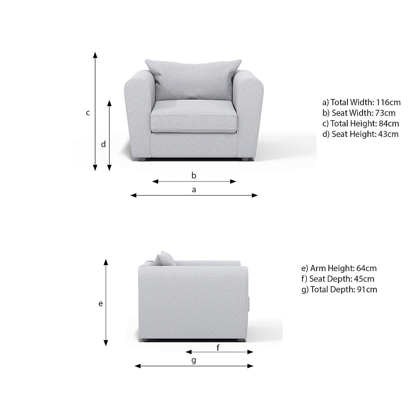 Blake Curved Arm Jumbo Cord Snuggle Chair