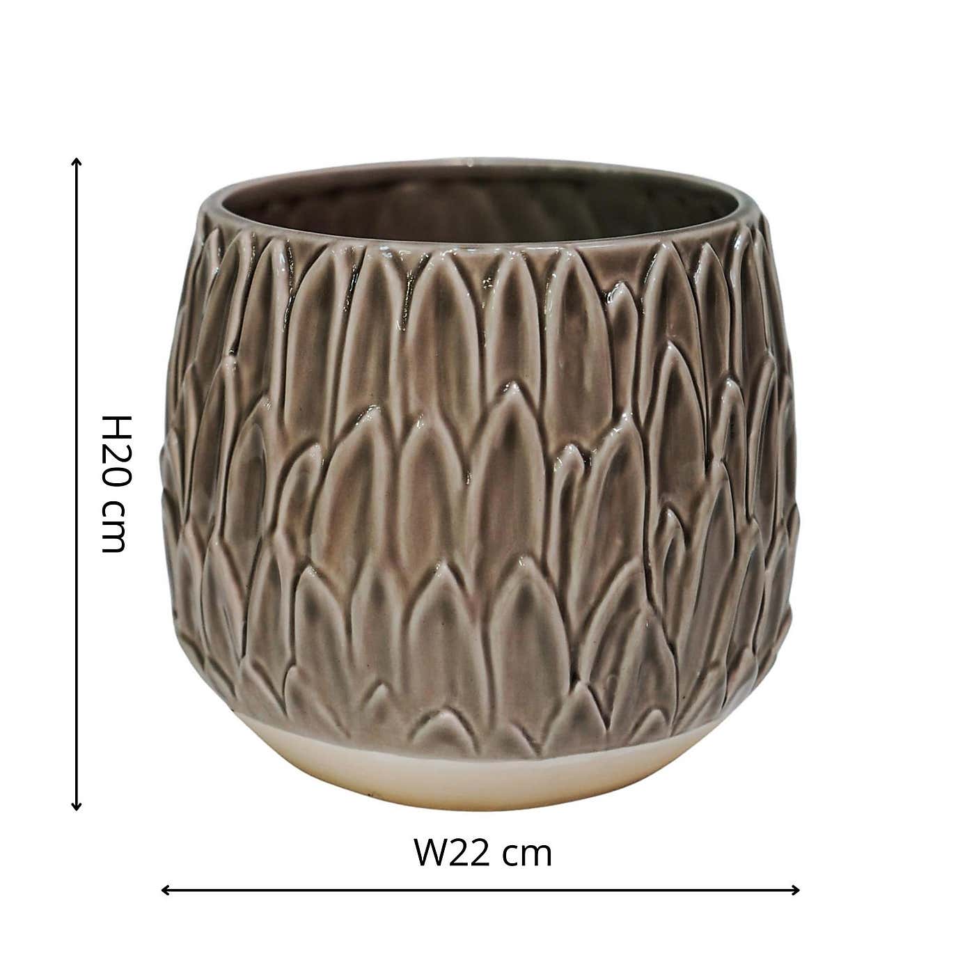 Arles Leaf Embossed Planter