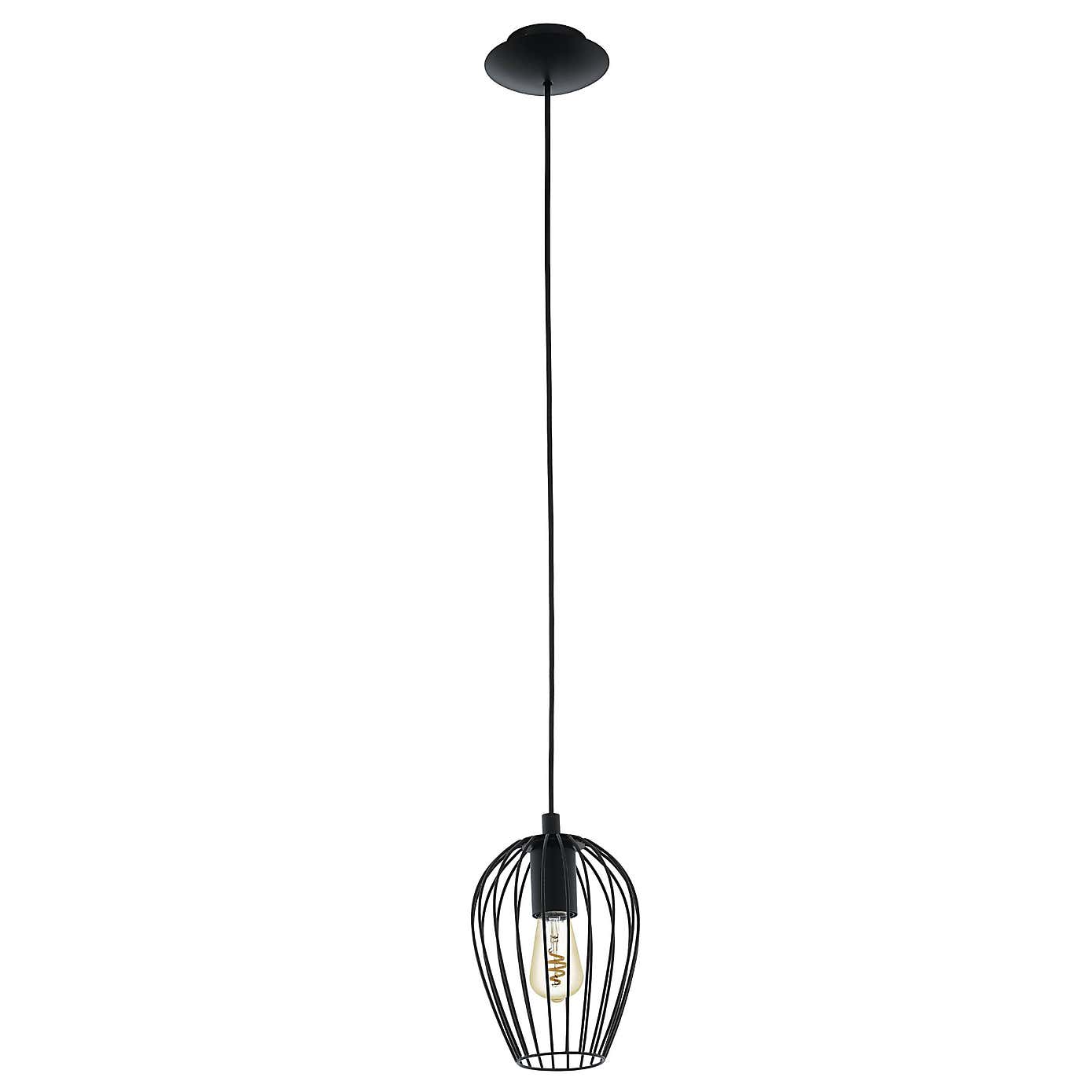 EGLO Newtown Vintage Caged Hanging Pendant Light In