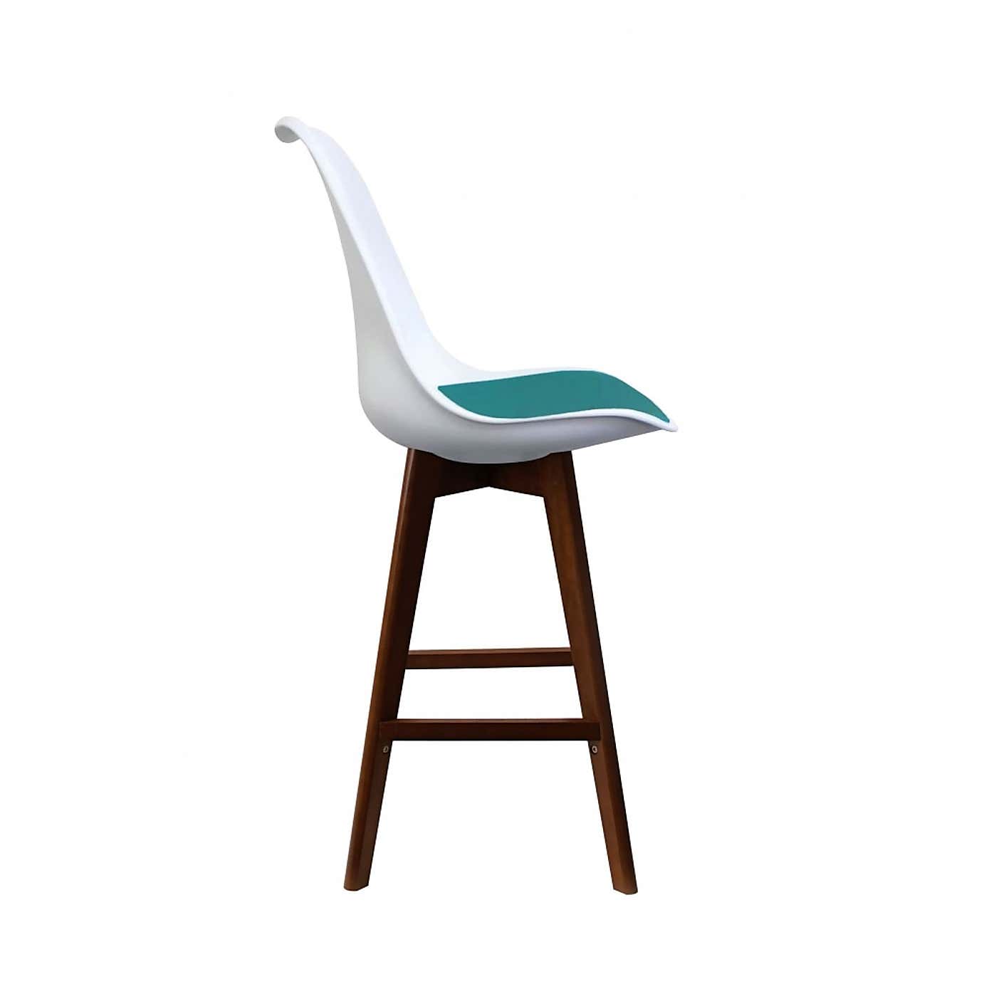 Fusion Living Soho White Plastic Bar Stool