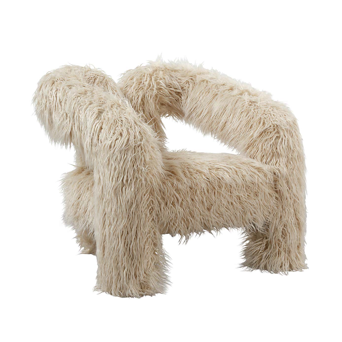 Freyja Ivory Faux Fur Occasional Armchair