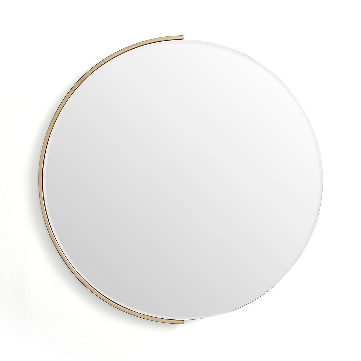 Milan Half Frame Round Wall Mirror