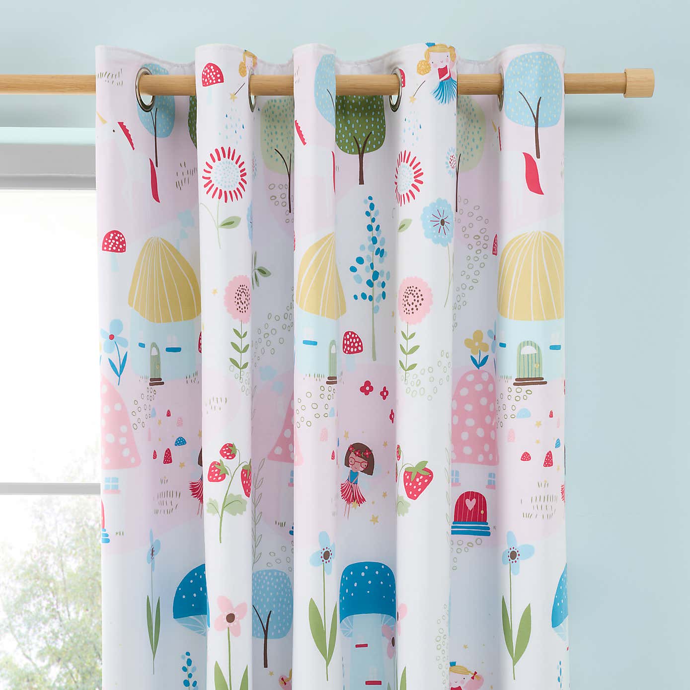 Toadstool Fairies Blackout Eyelet Curtains