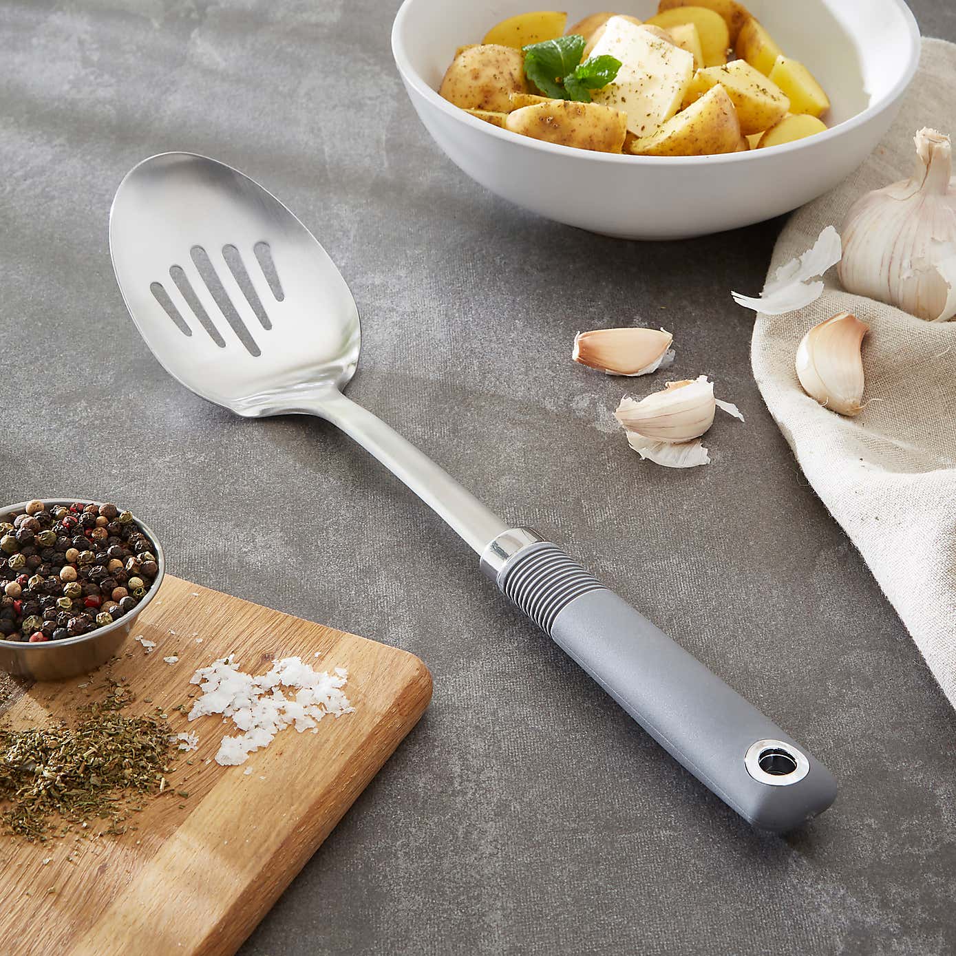 Slotted Spoon with Soft Grip Handle