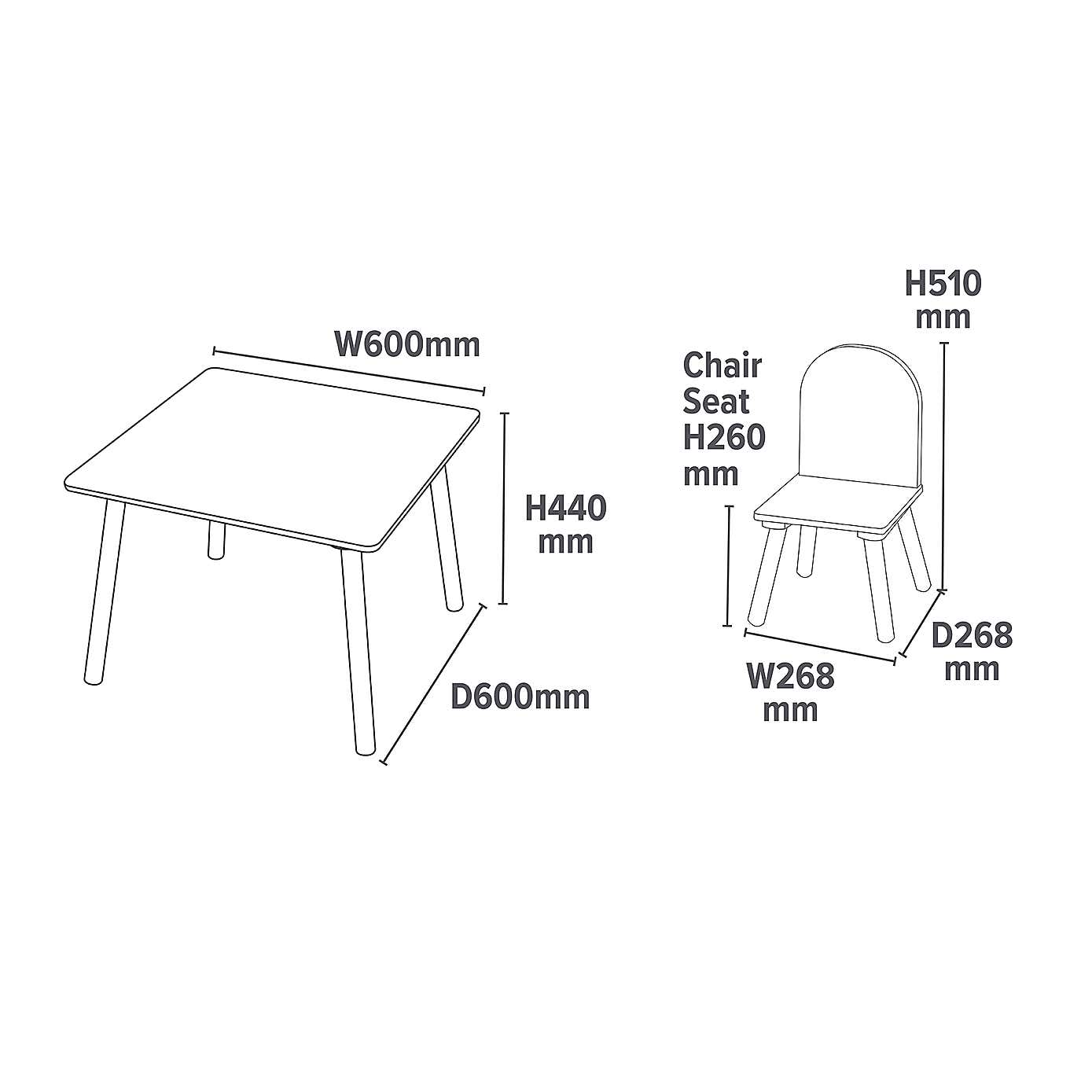 Liberty House Kids Unicorn Table And Two Chair Set