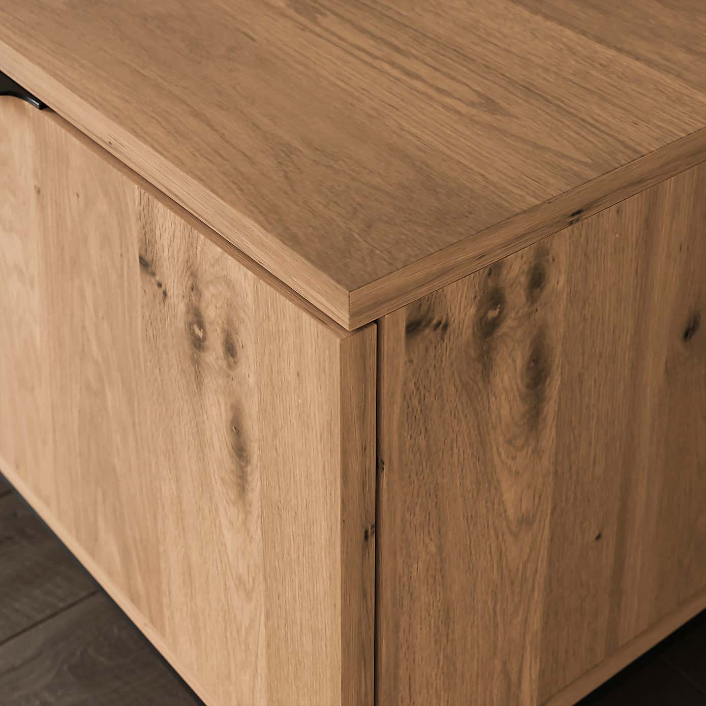 Reynolds Extra Wide TV Unit for TVs up to 80", Rustic Oak Effect   