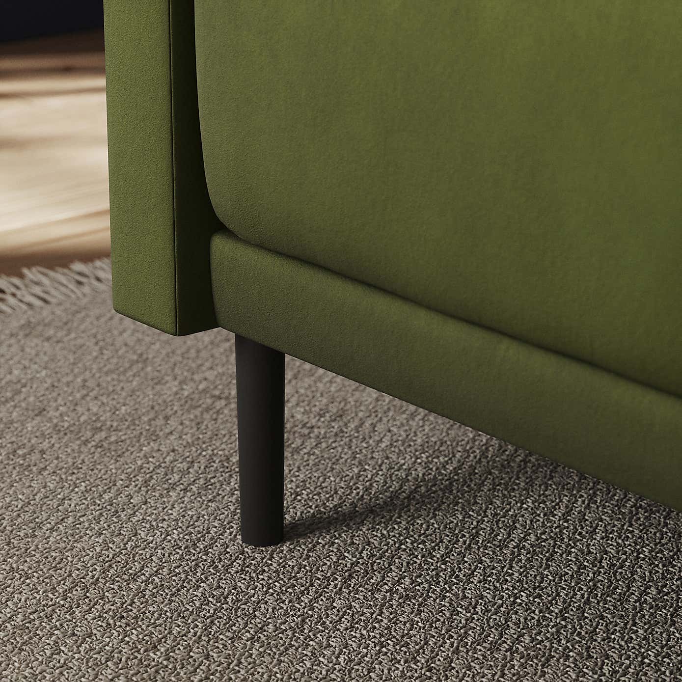 Mae Corner Dining Bench, Matte Plush Velvet