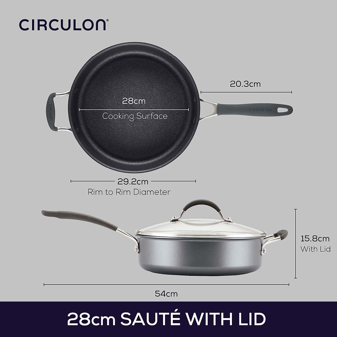 Circulon Scratch Defense Extreme Non-Stick Saute Pan, 28cm