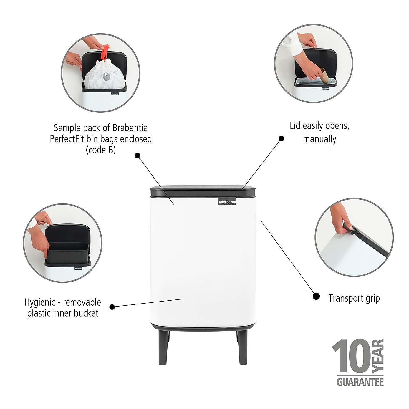 Brabantia Bo 7L Waste Bin Hi