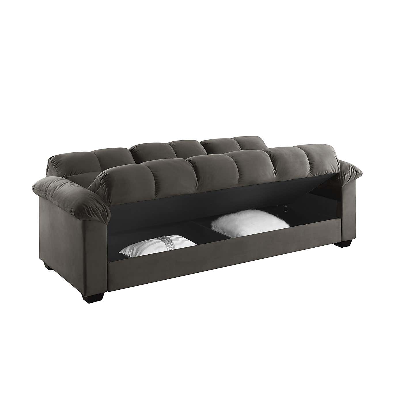 Margo Velvet with Storage Double Sofa Bed